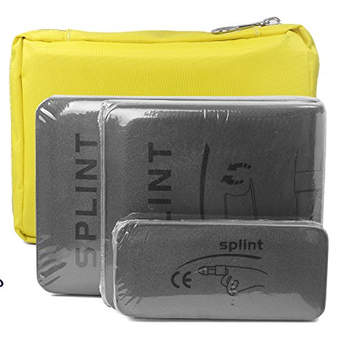 Splints: 3-Size Pack Made for Finger Neck, Leg, Knee, Foot, Wrist, Hand, Arm Injuries with a Handbag