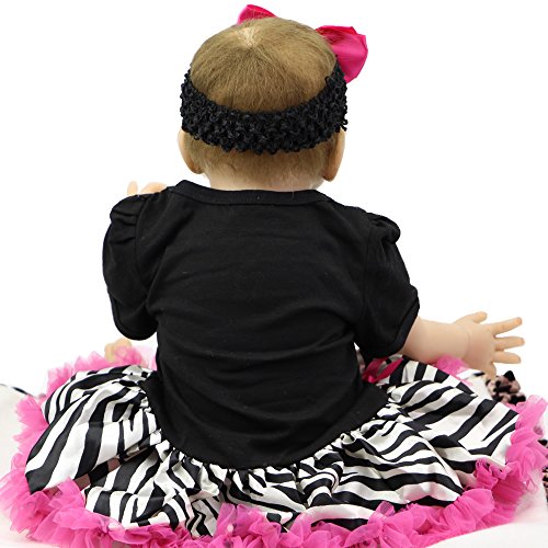22 Inch Newborn Baby Girl Soft Silicone Reborn Lifesize Baby Princess Toy Lifelike Doll Birthday Gift