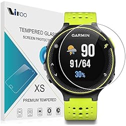 Garmin Forerunner 235 Cristal Templado VIFLYKOO 2-pack 9H 2.5D 0.26m Shatterproof Protector de Pantalla de Vidrio Templado HD Flim Tempered Glass Screen Protector para Garmin Forerunner 235 Smartwatch