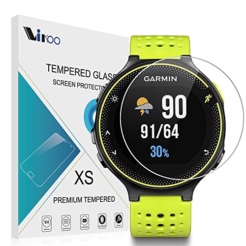 Garmin Forerunner 235 Cristal Templado VIFLYKOO 2-pack 9H 2.5D 0.26m Shatterproof Protector de Pantalla de Vidrio Templado HD Flim Tempered Glass Screen Protector para Garmin Forerunner 235 Smartwatch