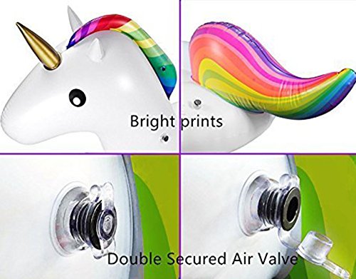 Giant Inflatable Unicorn Pool Float, PVC Outdoor Lounge Swimming Pool Large Toy for Adults & Kids (S - 78.7 x 35.4 x 39.4 Inch)