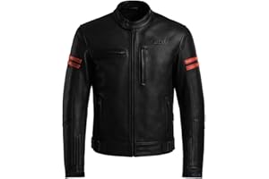 BI ESSE - Veste de moto en cuir, homme, vintage café race