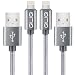 Produktbild QLIQ USB Kabel Lightning, Nylon Ladekabel, 1m, 2-Pack Lightning-USB Lade- und Datenkabel für iPhone X / 8/8+ / 7/7+ / 6 / 6s, iPad Air 2, iPad Mini 4 und Viele Weitere Apple-Geräte, Grau