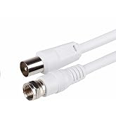 TECHZOCO Satellite Antenna-Satellite Cable, TV Cable Sat 75 Ohm, RF Coaxial Connector Male to F-Type Connector Male, Sat Free