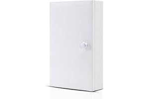 CKEYRE CKEYURE Premium XL Weiß PU Leder Faraday Box für Autoschlüssel Wandmontage mit Magnetverschluss | Anti-Diebstahl-Autoschlüssel Signalblocker Box | Faraday-Käfig | RFID-Box & Signalblockierbox für