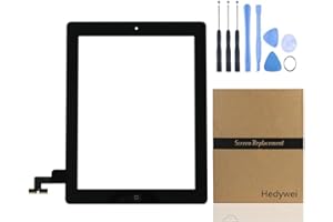 HEDYWEI para iPad 2 Pantalla Táctil Digitalizador Panel Frontal Reemplazo de Reparación con botón Home, Herramientas y Adhesivo (Negro)