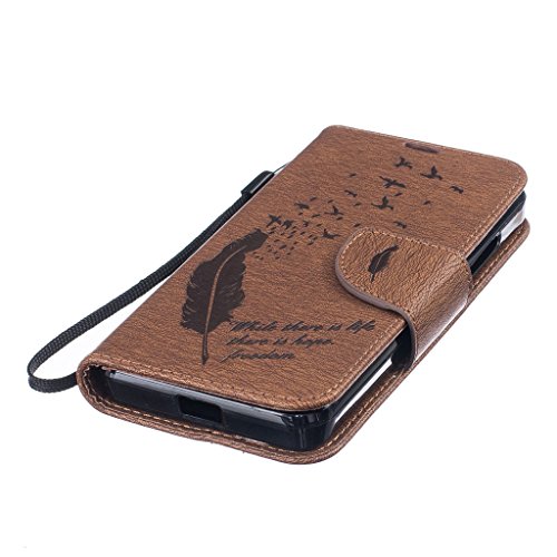 Lumia 550 Funda  SATURCASE Repujado Cuero De La PU Magn  tico Capirotazo Billetera Apoyo Bumper Protector Funda Carcasa Case Para Microsoft Lumia 550  Marr  n 