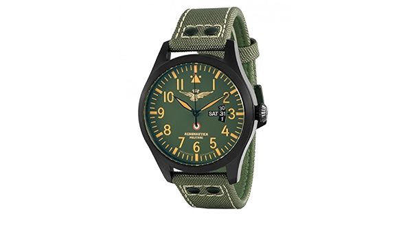 Aviator Meccanico Automatico pvd, quadrante nero, cinturino cordura nero, Aeronautica  Militare : Amazon.it: Orologi
