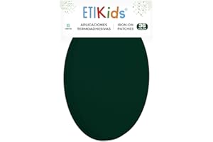 HABERDASHERY ONLINE 6 rodilleras color Verde oscuro termoadhesivas de plancha. Coderas para proteger tu ropa y reparación de pantalones, chaquetas, jerseys, camisas. 16 x 10 cm. RP36