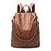 Produktbild MJY Anti-Diebstahl Leder Schultertasche Handtaschen Mode Flut Damen Persönlichkeit Wilde Tasche Leder Rucksack,Braun,A