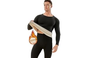 Necomi Long Johns Thermal Underwear for Men Fleece Lined Base Layer Set, Men's Classic Base Layer, Super Soft Fleece for Cold Weather, Men's Long Sleeve Pajama Top and Pants Set