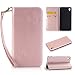 Produktbild Nancen Sony Xperia Z3 (5,2 Zoll) Handyhülle, Luxus Rosegold Prägung Schmetterling und Blume Muster Flip Case PU Leder Tasche Ledertasche Etui Protective Schale Bookstyle Schutzhülle mit Standfunktion und Invisible Magnetverschluss