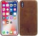 Produktbild Burkley Lederhülle geeignet für Apple iPhone X/iPhone XS Schutzhülle Bumper - bruchfeste Handyhülle für das iPhone X/XS - QI fähig - Handmade (Cognac Braun)