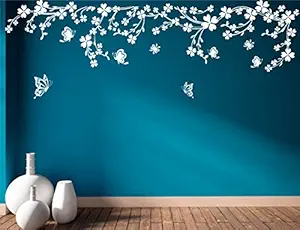 Heaven Decors Vinyl Animals, Flowers Wall Stickers Standard, White