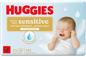 Huggies Pure Extra Care känsliga babyvåtservetter, 99 procent vatten, ingen plast, parfymfri