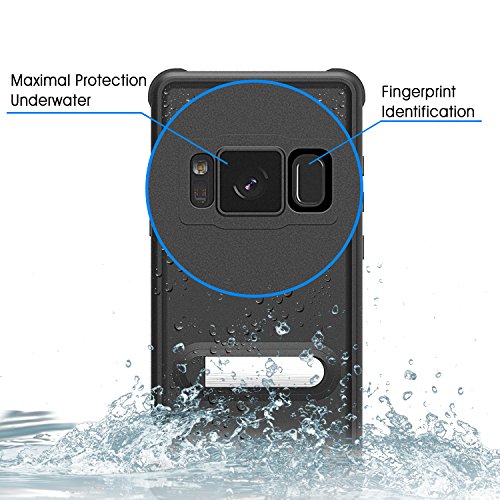 Samsung Galaxy S8 Carcasa Resistente Al Agua  Sparin baja del agua Funda impermeable con sensible pantalla t  ctil y acceso completo a todas las funciones para Samsung S8   a prueba de polvo   prueba de golpes  Negro