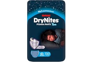 Drynites Huggies Couches Bébé Taille XL (48-60 kg), 9 culottes absorbantes, 13-19 ans