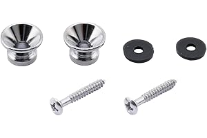 Musiclily Gitarrengurt Knöpfe Strap Buttons Endpins Metall Gitarrengurt Endknopf Gurtpin für Klassische Elektrische Akustik Gitarre Bass Ukulele,Chrom(2 Stück)
