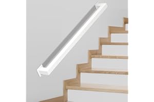 MBEUAIVV Main courante - Rampe d'escalier intérieur - 60 cm - Blanc - Pour escaliers - Extérieur et intérieur - Rampe d'escalier en acier inoxydable (blanc, 60 cm)
