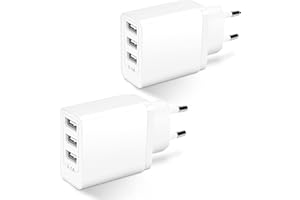ARCCRA Ładowarka Multi-USB (2 SZT), Adapter USB 15,5W z 3 Portami, Wtyczka USB 5V3,1A, Zasilacz do Telefonów Komórkowych(np.Samsung, iPhone, Xiaomi), Tabletów, Słuchawek, Głośników, Czytników E-Booków