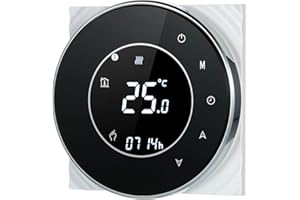 Irishom Termostato Wi-Fi para caldera de gas, termostato digital, programable, pantalla LCD táctil con retroiluminación y función de control de voz, cronotermostato BHT-6000-GC