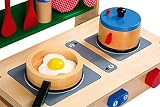 Kinderküche aus Holz, samt reichhaltigem Zubehör,  ab 3 Jahren, mit integriertem Koffer - 3