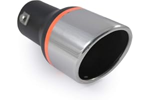 CARJOY Silenciador de tubo de escape para coche, acero inoxidable Ø 55 mm, cromo