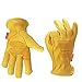 Produktbild MIGE Winter Handschuhe Premium Quality Weich und Geschmeidig Leder Outdoor Handschuhe Motorrad Fahrrad Rennwagen Damen Und Herren,Gelb(M)