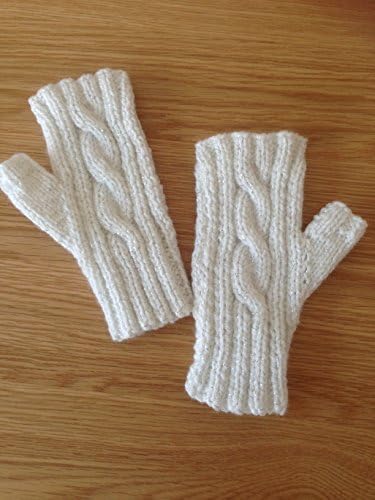 White Sparkly Fingerless Gloves which Match The Hats in the Shop, to fit Adult