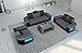 Produktbild STOFF SOFAGARNITUR COUCH GARNITUR MATERIALMIX "BELLAGIO" 3ER + 2ER + SESSEL + LED BELEUCHTUNG