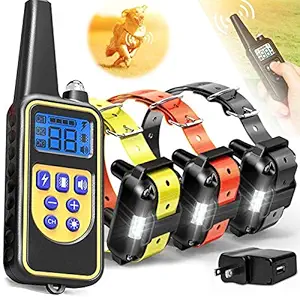 Electric Dog Training Collar Pet Remote Control Waterproof Rechargeable with LCD Display Collar with Electric Shock