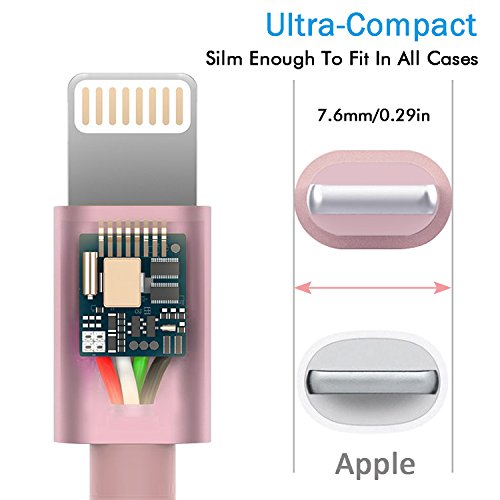 Lightning Kabel BECASO Iphone Ladekabel Datenkabel 5*1.5M für iPhone 7/7 Plus SE 6S/6S Plus/6 Plus, 5S/5C/5S Plus/5 Plus, iPad Air 2, iPad Mini 3(ROSEGOLD) - 3