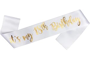 OMISS Schärpe in Weiß und Gold - It's My 18th Birthday - Seien Sie der Schönste für Ihren Geburtstag