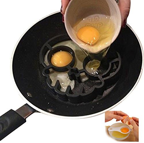 Silicone Egg Mold Ring,Black Skull Shaped Egg Ring, Skull Mold