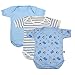 Brim hugs and cuddles blue cotton romper for baby boy /baby girl(packof 3) RS.489.00