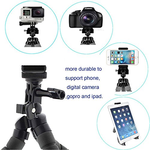 Treppiede per Telefono Flessibile con Telecomando Bluetooth, Supporto Treppiedi per Fotocamera, Flexible Phone Tripod, Camera Tripod Octopus Tripod Mini Travel Tripod with Bluetooth Remote for Iphone & Android Phones, Cameras, GoPro