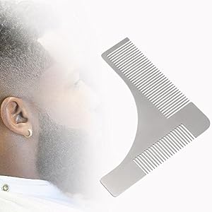 Beard Shaping Styling Template, Beard Shaping Tool with Comb Stainless steel Beard Styling for Perfect Lines & Symmetry… - Image 6