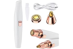 TWINKLE FORCE 2 in 1 Elektrischer Rasierer für Frauen, Augenbrauen Trimmer, Gesichtshaarentferner, Wiederaufladbare Haarentfernung, Schmerzlos mit zwei abnehmbarem Köpfe
