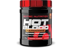 Scitec Nutrition Hot Blood Hardcore, Poudre de boisson pré-entraînement avec acides aminés et créatine, 375 g, Limonade rose