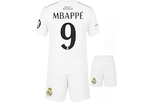 Gokaynex MbappeNr.9 Ensemble de maillot pour enfant Blanc - Maillot de fan avec short inspiré du Real - Maillot de football enfant garçon - Nouvelle saison