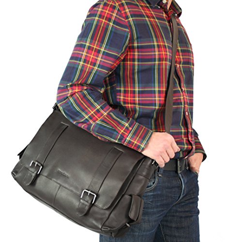 FEYNSINN   Messenger bag ASHTON - Herren Umh  ngetasche XL gro   Ledertasche 15 4 Zoll Laptop - Laptoptasche Herrentasche echt Leder hellbraun-cognac