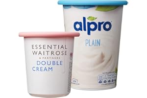 MOOPOPS - Pot Tops. 2 Reusable Silicone Tops specifically Designed to fit Standard Yoghurt and Cream pots. (Pastel)