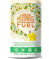 Morning Fuel | Frühstücksmischung mit Mikro- & Makronährstoffen | Quinoa, Chia, MCT Öl, Erbsenprotein, Hafer, Algen, Alfalfa, Spinat, Maca | Vitamine B6 + B12 | 600g Pulver mit Vanille