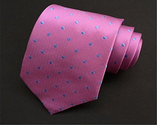 GENTLEE TIE Men's business suits wave point Terylene dot blue marriage work working career tie 8cm, Pink