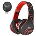 Price comparison product image PowerLocus Bluetooth Over-Ear Headphones, Wireless Stereo Foldable Headphones Wireless and Wired Headsets with Built-in Mic, Micro SD/TF, FM for iPhone/Samsung/iPad/PC (Black/Red)