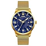 SSQ-CXO Wasserdichte Uhr, Business-Mode-Zeiger-Display-Legierung Dial Hohe Qualität Edelstahl-Mesh-Armband-Herren-Quarzuhr