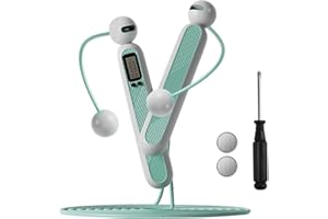 Fivtsme Corda per Saltare Senza Cordone, Corda per Saltare Conta, Corda Saltare Regolabile, Corda per Saltare Smart e Wireless con Contatore per Uomini, Donne, Bambini, Allenamento Fitness, Blu