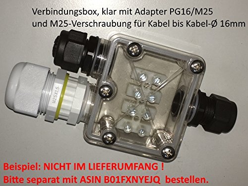 Verbindungsbox klar, NEU mit SCHNELLVERBINDER, Kabelverbinder 3-/5-polig, IP68, Kabelmuffe wasserdicht, fuer 230V oder 12V/24V - 4
