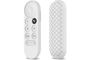 FTRONGRT Etui do pilota Google Chromecast 4k, elastyczny silikon, odporny na upadki i antykolizyjny, lekki, odporny na wstrząsy pilot ochronny do pilota Google Chromecast 4k. Białe