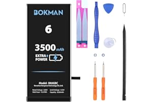 bokman Akku für iPhone 6, Hohe Kapazität erhöht mit 3500 mAh Polymer-Lithium-Batterie Ersatz mit Reparatursatz